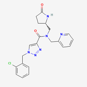 1-(2-chlorobenzyl)-N-{[(2S)-5-oxo-2-pyrrolidinyl]methyl}-N-(2-pyridinylmethyl)-1H-1,2,3-triazole-4-carboxamide