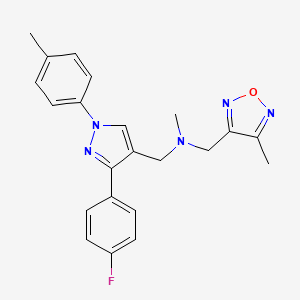 1-[3-(4-fluorophenyl)-1-(4-methylphenyl)-1H-pyrazol-4-yl]-N-methyl-N-[(4-methyl-1,2,5-oxadiazol-3-yl)methyl]methanamine