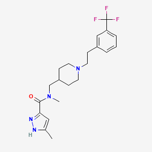 N,5-dimethyl-N-[[1-[2-[3-(trifluoromethyl)phenyl]ethyl]piperidin-4-yl]methyl]-1H-pyrazole-3-carboxamide