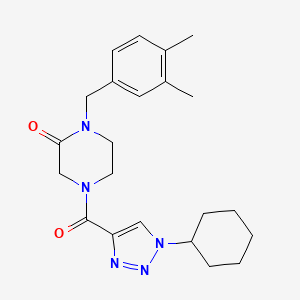 4-[(1-cyclohexyl-1H-1,2,3-triazol-4-yl)carbonyl]-1-(3,4-dimethylbenzyl)-2-piperazinone