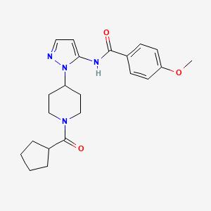 N-{1-[1-(cyclopentylcarbonyl)-4-piperidinyl]-1H-pyrazol-5-yl}-4-methoxybenzamide