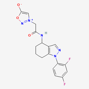 3-(2-{[1-(2,4-difluorophenyl)-4,5,6,7-tetrahydro-1H-indazol-4-yl]amino}-2-oxoethyl)-1,2,3-oxadiazol-3-ium-5-olate