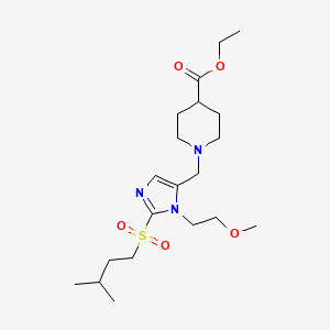 ethyl 1-({1-(2-methoxyethyl)-2-[(3-methylbutyl)sulfonyl]-1H-imidazol-5-yl}methyl)-4-piperidinecarboxylate