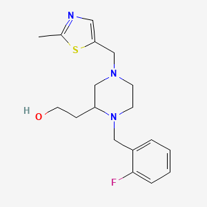 2-{1-(2-fluorobenzyl)-4-[(2-methyl-1,3-thiazol-5-yl)methyl]-2-piperazinyl}ethanol