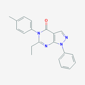 molecular formula C20H18N4O B377838 6-ethyl-5-(4-methylphenyl)-1-phenyl-1,5-dihydro-4H-pyrazolo[3,4-d]pyrimidin-4-one 