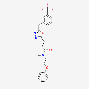 N-methyl-N-(2-phenoxyethyl)-3-{5-[3-(trifluoromethyl)benzyl]-1,3,4-oxadiazol-2-yl}propanamide