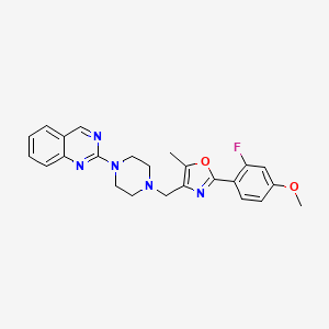 2-(2-Fluoro-4-methoxyphenyl)-5-methyl-4-[(4-quinazolin-2-ylpiperazin-1-yl)methyl]-1,3-oxazole