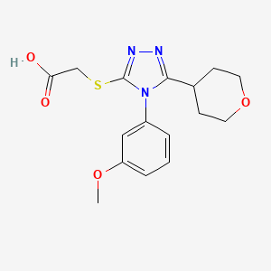 {[4-(3-methoxyphenyl)-5-(tetrahydro-2H-pyran-4-yl)-4H-1,2,4-triazol-3-yl]thio}acetic acid