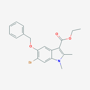 molecular formula C20H20BrNO3 B377843 ethyl 5-(benzyloxy)-6-bromo-1,2-dimethyl-1H-indole-3-carboxylate 