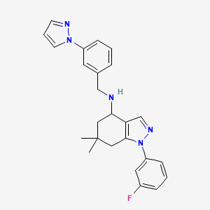 1-(3-fluorophenyl)-6,6-dimethyl-N-[3-(1H-pyrazol-1-yl)benzyl]-4,5,6,7-tetrahydro-1H-indazol-4-amine