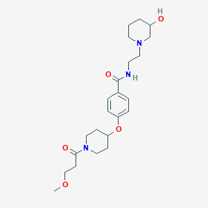 N-[2-(3-hydroxy-1-piperidinyl)ethyl]-4-{[1-(3-methoxypropanoyl)-4-piperidinyl]oxy}benzamide