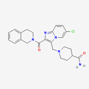 1-[[6-chloro-2-(3,4-dihydro-1H-isoquinoline-2-carbonyl)imidazo[1,2-a]pyridin-3-yl]methyl]piperidine-4-carboxamide