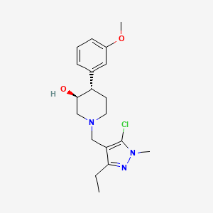 (3S,4S)-1-[(5-chloro-3-ethyl-1-methylpyrazol-4-yl)methyl]-4-(3-methoxyphenyl)piperidin-3-ol