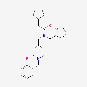 2-cyclopentyl-N-{[1-(2-fluorobenzyl)-4-piperidinyl]methyl}-N-(tetrahydro-2-furanylmethyl)acetamide