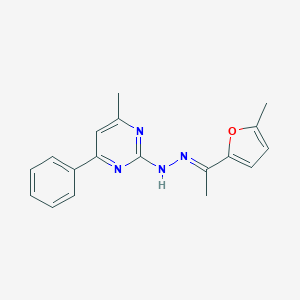 molecular formula C18H18N4O B377850 1-(5-Methyl-2-furyl)ethanone (4-methyl-6-phenyl-2-pyrimidinyl)hydrazone 