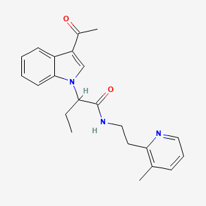 2-(3-acetyl-1H-indol-1-yl)-N-[2-(3-methylpyridin-2-yl)ethyl]butanamide