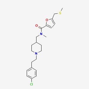 N-[[1-[2-(4-chlorophenyl)ethyl]piperidin-4-yl]methyl]-N-methyl-5-(methylsulfanylmethyl)furan-2-carboxamide