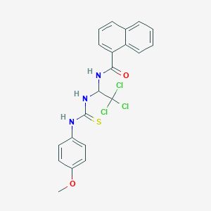 molecular formula C21H18Cl3N3O2S B377858 N-(2,2,2-trichloro-1-{[(4-methoxyanilino)carbothioyl]amino}ethyl)-1-naphthamide 