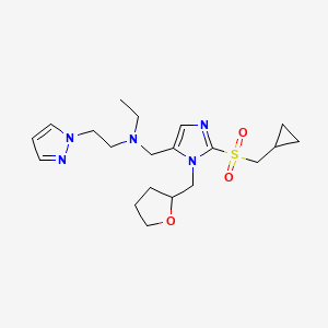 N-[[2-(cyclopropylmethylsulfonyl)-3-(oxolan-2-ylmethyl)imidazol-4-yl]methyl]-N-ethyl-2-pyrazol-1-ylethanamine