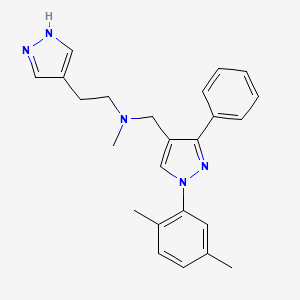 N-{[1-(2,5-dimethylphenyl)-3-phenyl-1H-pyrazol-4-yl]methyl}-N-methyl-2-(1H-pyrazol-4-yl)ethanamine