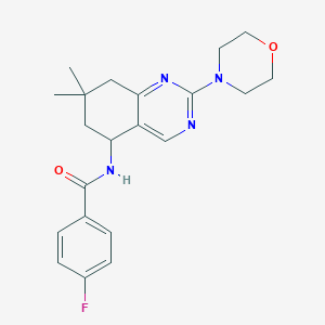 N-[7,7-dimethyl-2-(4-morpholinyl)-5,6,7,8-tetrahydro-5-quinazolinyl]-4-fluorobenzamide