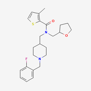 N-{[1-(2-fluorobenzyl)-4-piperidinyl]methyl}-3-methyl-N-(tetrahydro-2-furanylmethyl)-2-thiophenecarboxamide