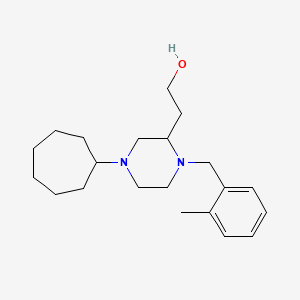 2-[4-Cycloheptyl-1-[(2-methylphenyl)methyl]piperazin-2-yl]ethanol