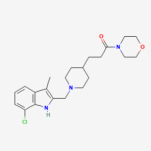 7-chloro-3-methyl-2-({4-[3-(4-morpholinyl)-3-oxopropyl]-1-piperidinyl}methyl)-1H-indole