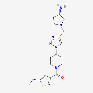 (3R)-1-[(1-{1-[(5-ethyl-3-thienyl)carbonyl]-4-piperidinyl}-1H-1,2,3-triazol-4-yl)methyl]-3-pyrrolidinamine bis(trifluoroacetate)