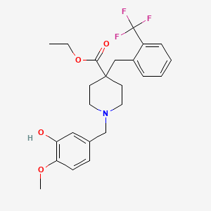 ethyl 1-(3-hydroxy-4-methoxybenzyl)-4-[2-(trifluoromethyl)benzyl]-4-piperidinecarboxylate