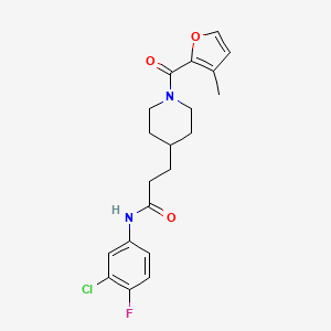 N-(3-chloro-4-fluorophenyl)-3-[1-(3-methyl-2-furoyl)-4-piperidinyl]propanamide