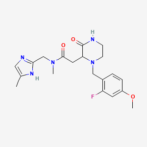 2-[1-(2-fluoro-4-methoxybenzyl)-3-oxo-2-piperazinyl]-N-methyl-N-[(4-methyl-1H-imidazol-2-yl)methyl]acetamide