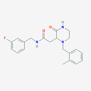 N-(3-fluorobenzyl)-2-[1-(2-methylbenzyl)-3-oxo-2-piperazinyl]acetamide