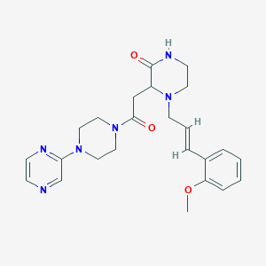 4-[(2E)-3-(2-methoxyphenyl)-2-propen-1-yl]-3-{2-oxo-2-[4-(2-pyrazinyl)-1-piperazinyl]ethyl}-2-piperazinone