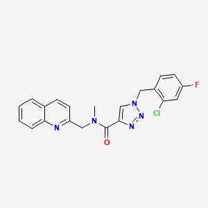 1-(2-chloro-4-fluorobenzyl)-N-methyl-N-(2-quinolinylmethyl)-1H-1,2,3-triazole-4-carboxamide