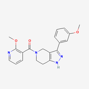 [3-(3-Methoxyphenyl)-1,4,6,7-tetrahydropyrazolo[4,3-c]pyridin-5-yl]-(2-methoxypyridin-3-yl)methanone