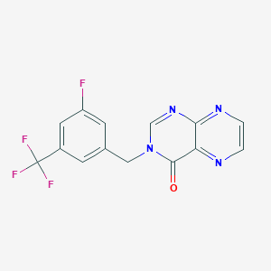 3-[[3-Fluoro-5-(trifluoromethyl)phenyl]methyl]pteridin-4-one