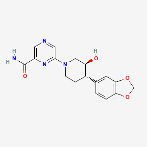 6-[(3S*,4S*)-4-(1,3-benzodioxol-5-yl)-3-hydroxypiperidin-1-yl]pyrazine-2-carboxamide