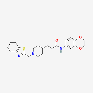 N-(2,3-dihydro-1,4-benzodioxin-6-yl)-3-[1-(4,5,6,7-tetrahydro-1,3-benzothiazol-2-ylmethyl)-4-piperidinyl]propanamide