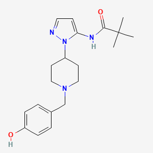 N-{1-[1-(4-hydroxybenzyl)-4-piperidinyl]-1H-pyrazol-5-yl}-2,2-dimethylpropanamide