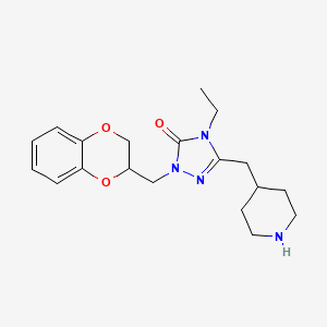 molecular formula C19H26N4O3 B3779049 2-(2,3-dihydro-1,4-benzodioxin-2-ylmethyl)-4-ethyl-5-(piperidin-4-ylmethyl)-2,4-dihydro-3H-1,2,4-triazol-3-one 