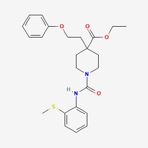 molecular formula C24H30N2O4S B3779054 ethyl 1-({[2-(methylthio)phenyl]amino}carbonyl)-4-(2-phenoxyethyl)-4-piperidinecarboxylate 