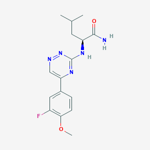 N~2~-[5-(3-fluoro-4-methoxyphenyl)-1,2,4-triazin-3-yl]-L-leucinamide