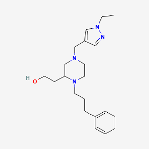 2-[4-[(1-Ethylpyrazol-4-yl)methyl]-1-(3-phenylpropyl)piperazin-2-yl]ethanol