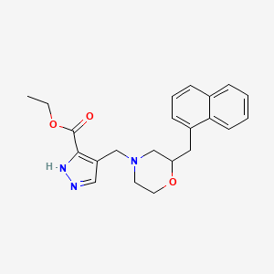 ethyl 4-[[2-(naphthalen-1-ylmethyl)morpholin-4-yl]methyl]-1H-pyrazole-5-carboxylate