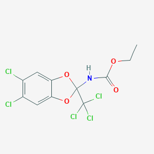 molecular formula C11H8Cl5NO4 B377911 Ethyl 5,6-dichloro-2-(trichloromethyl)-1,3-benzodioxol-2-ylcarbamate 