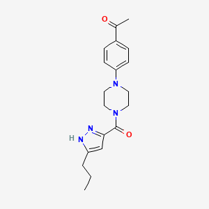 molecular formula C19H24N4O2 B3779140 1-(4-{4-[(3-propyl-1H-pyrazol-5-yl)carbonyl]-1-piperazinyl}phenyl)ethanone 