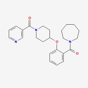 molecular formula C24H29N3O3 B3779154 1-(2-{[1-(3-pyridinylcarbonyl)-4-piperidinyl]oxy}benzoyl)azepane 