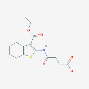 molecular formula C16H21NO5S B377917 Ethyl 2-[(4-methoxy-4-oxobutanoyl)amino]-4,5,6,7-tetrahydro-1-benzothiophene-3-carboxylate CAS No. 62159-45-9