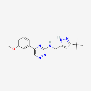 N-[(3-tert-butyl-1H-pyrazol-5-yl)methyl]-5-(3-methoxyphenyl)-1,2,4-triazin-3-amine